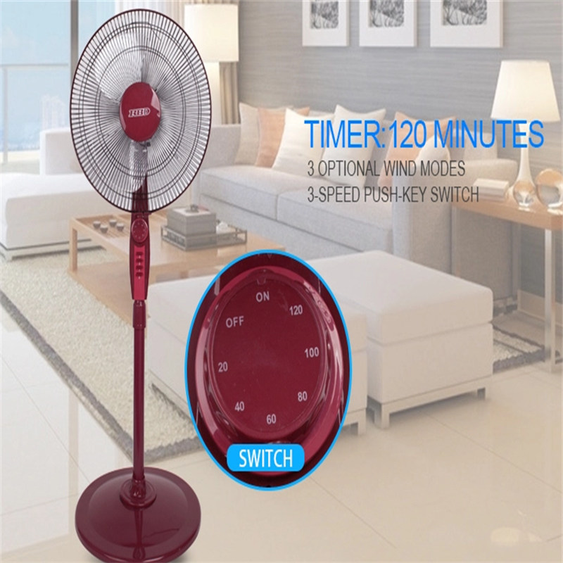 Fábrica de Dongguan ventilador del refrigerador de aire del motor Cooper de 16 pulgadas Ventilador derecho del contador de tiempo de dos horas con el mejor precio